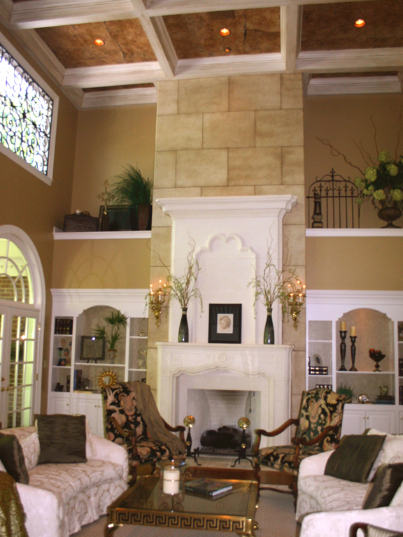 Two Story Stone Fireplace_3